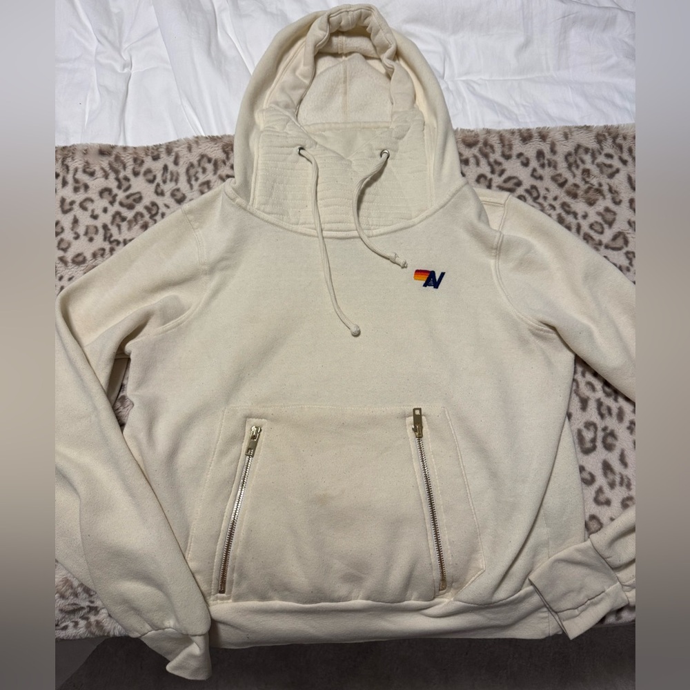 Aviator Nation Ninja hoodie XS vintage white
